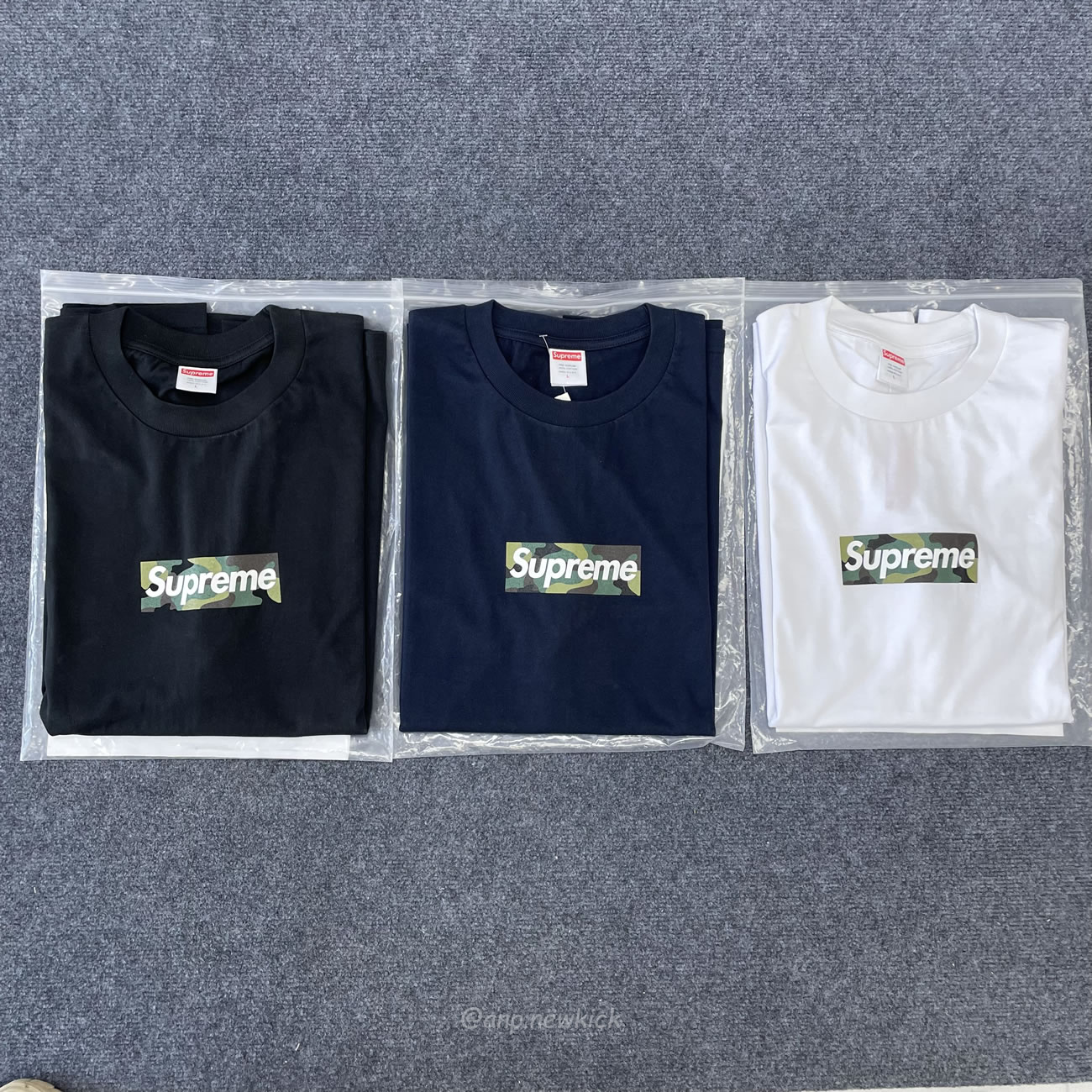 Supreme Box Logo Cotton White Navy Blackt Shirt (2) - newkick.app